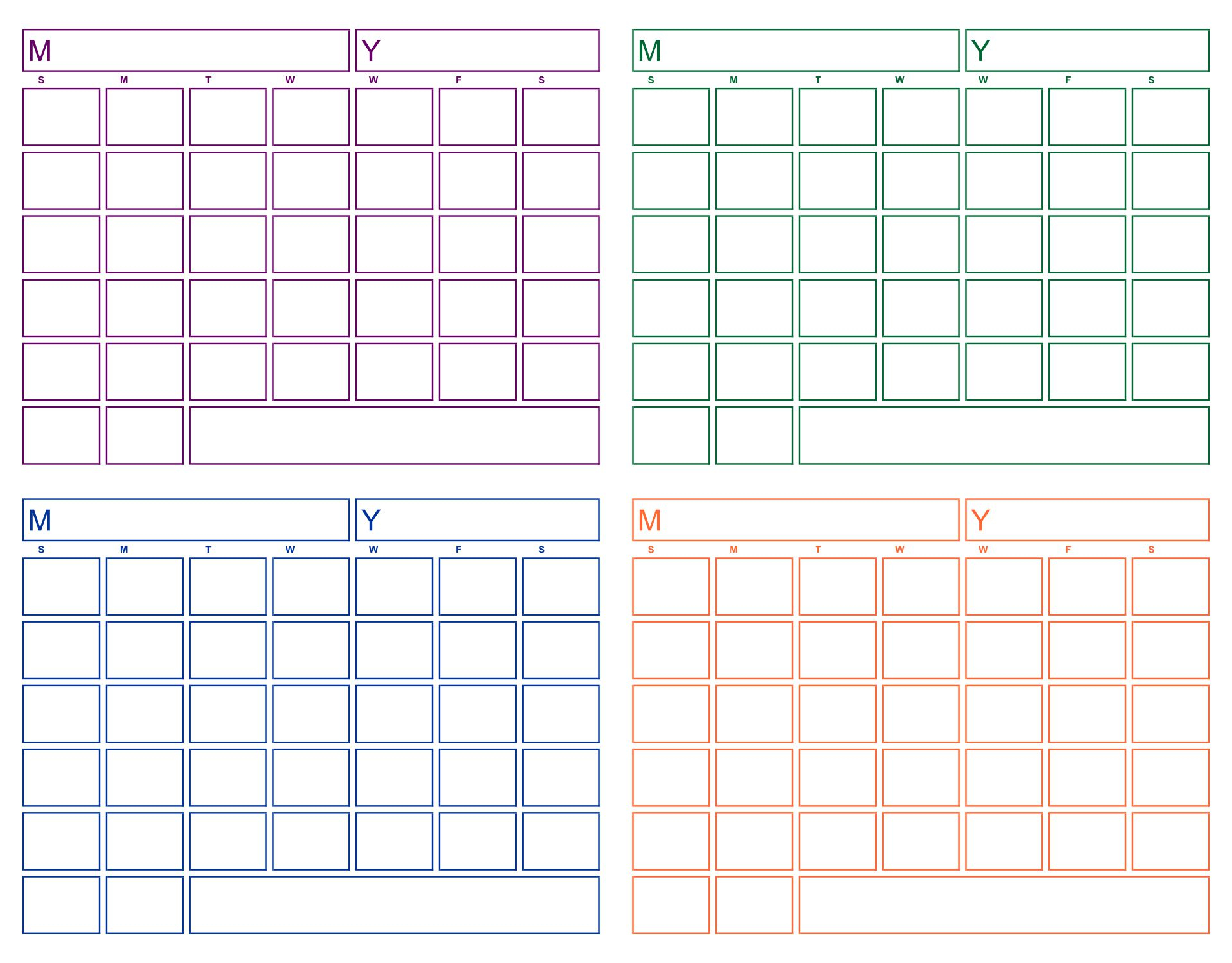 10 Best Blank Printable Calendar Printablee