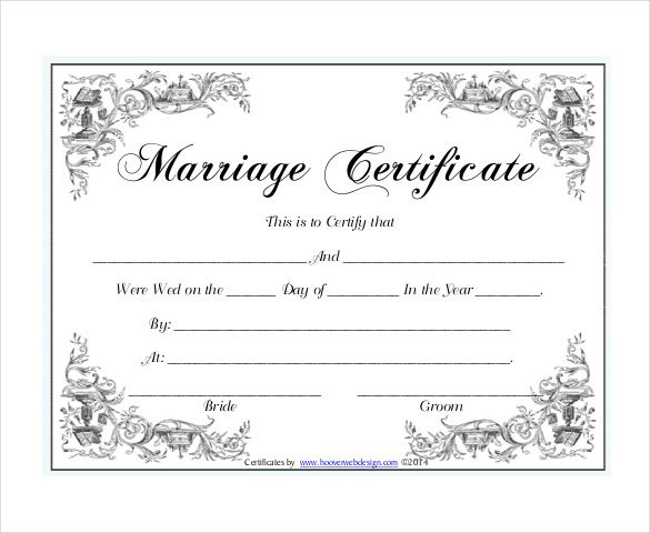 10 Marriage Certificate Templates Free Printable Word PDF 