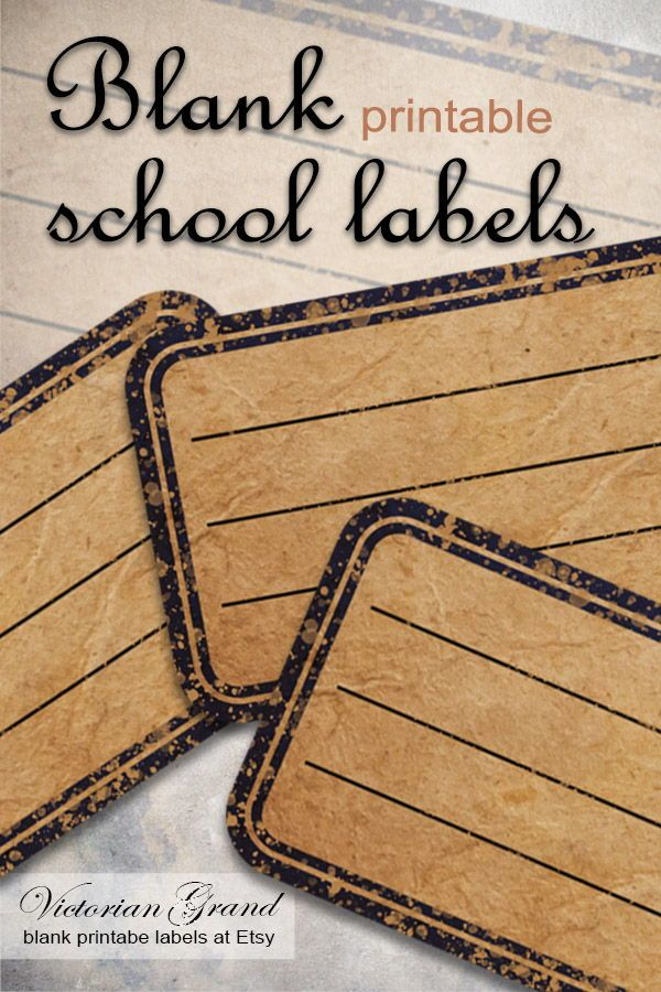 13 Blank Rectangle Printable Labels Vintage School Book Name Etsy