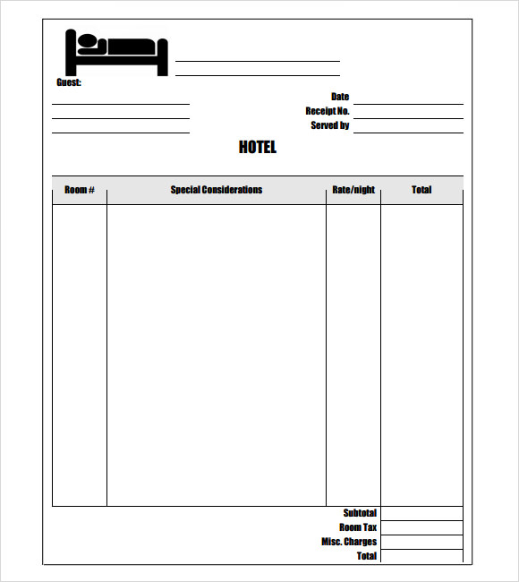 17 Sample Hotel Receipt Templates Download Sample Templates