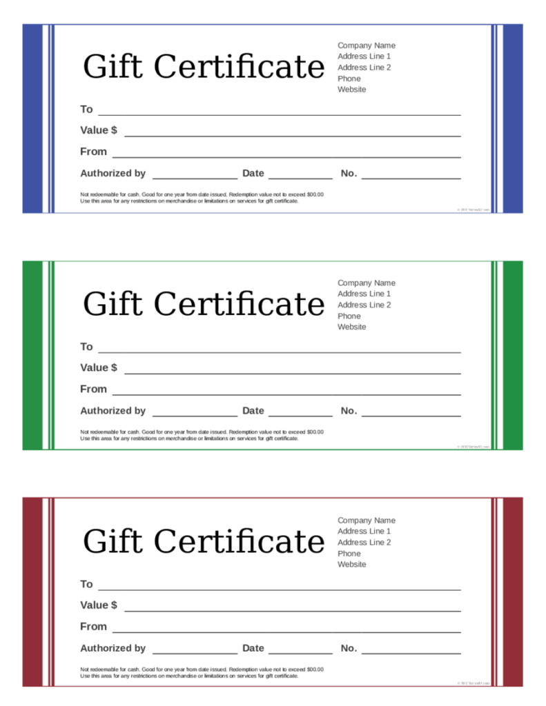 2020 Gift Certificate Form Fillable Printable PDF Forms Handypdf