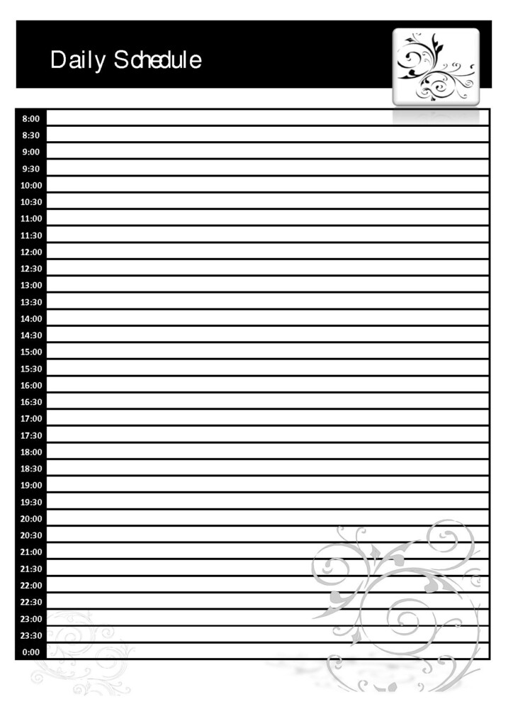 27 Daily Schedule Template Excel Templates Exellent Blank Daily 