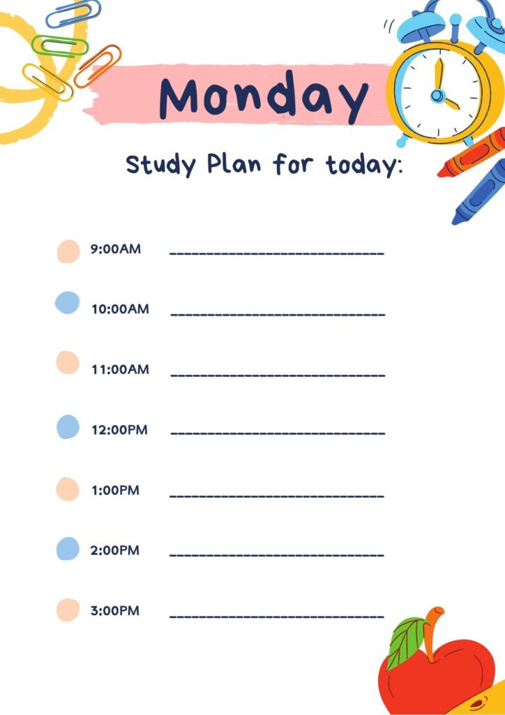3 Free Weekly Daily Study Schedule Planner PDF Word Weekly 