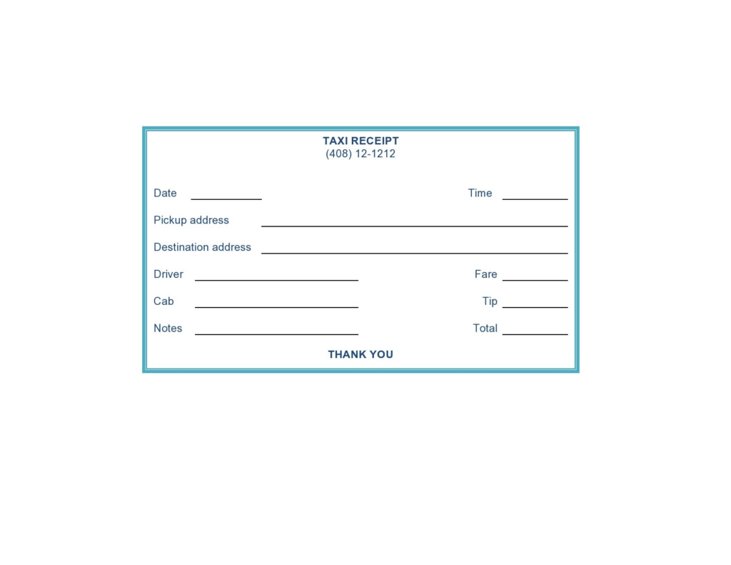 30 Blank Taxi Receipt Templates Free TemplateArchive