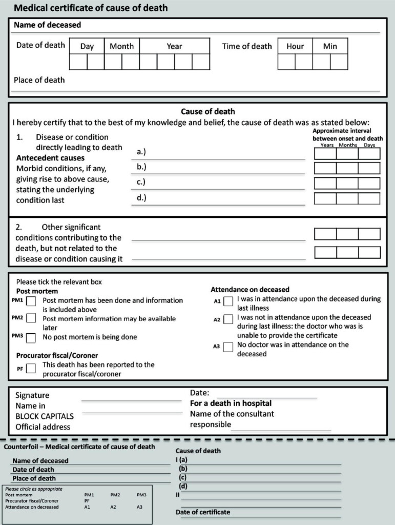 37 Blank Death Certificate Templates 100 FREE TemplateLab