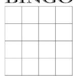 4X4 Blank Bingo Card Template In 2020 Bingo Cards Printable Templates