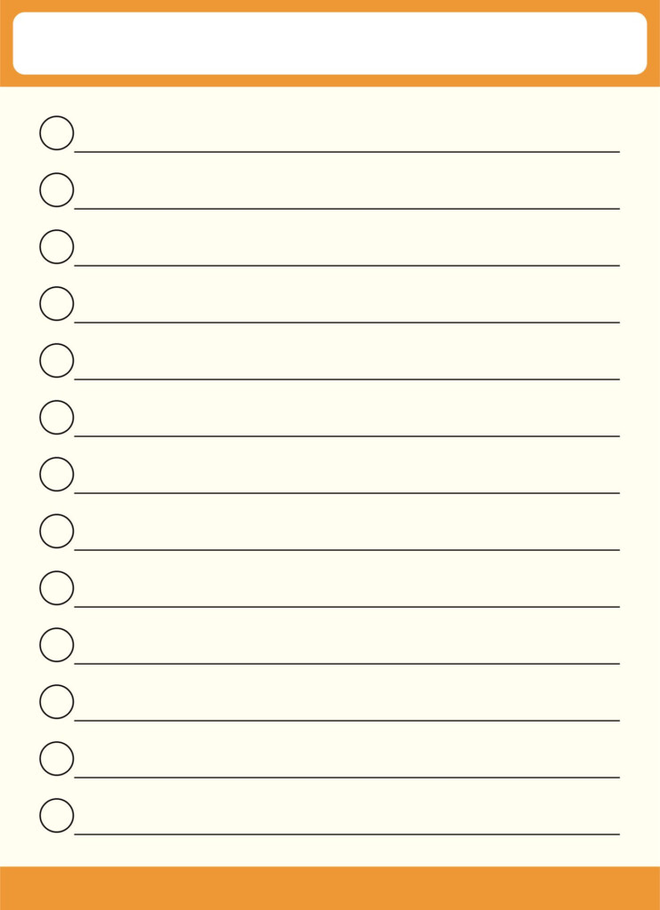 5 Best Printable Blank List Printablee