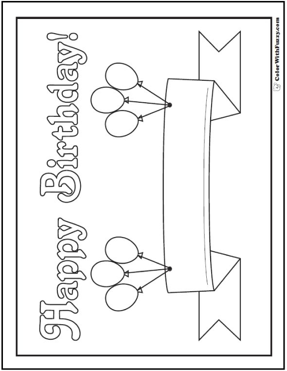 55 Birthday Coloring Pages Printable And Customizable Happy Birthday 