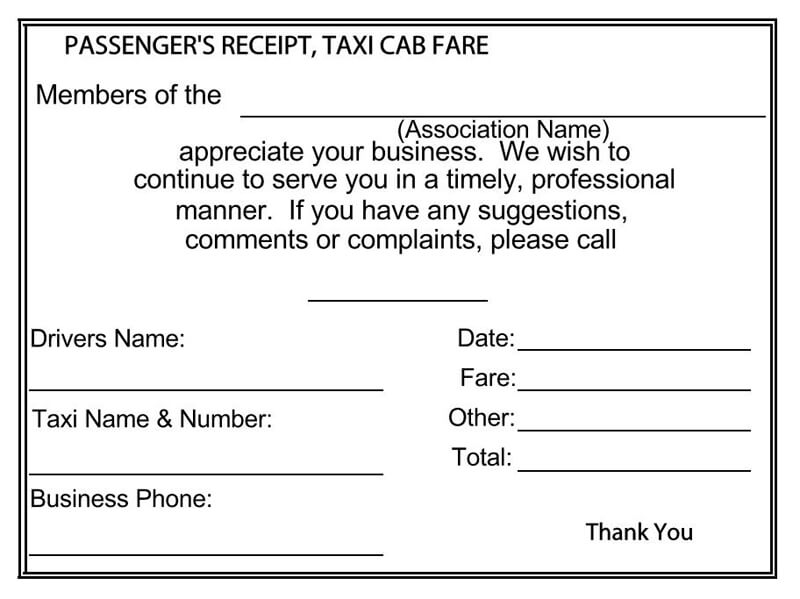 8 Free Taxi Cab Receipt Templates Word PDF 