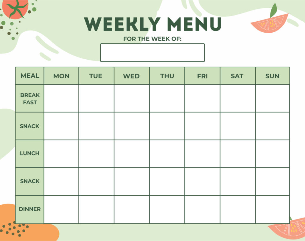 9 Best Printable Blank Menu For Daycares Printablee