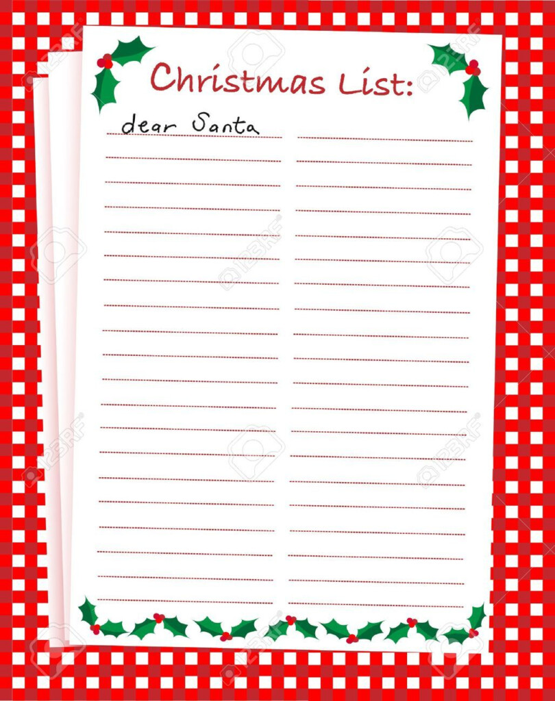 A Vector Illustration Of A Dear Santa Blank Christmas List 