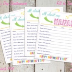 All About My Nana Mother s Day Questionnaire Instant Etsy Mothers