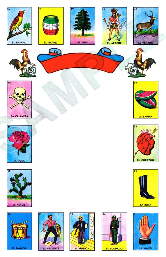 Any Occasion Loteria MASTER BLANK TEMPLATE 5 X7 Edit Yourself Postcard 