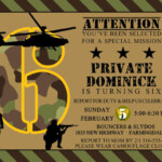 Army Invitation Editable Camouflage Birthday Invitation Military