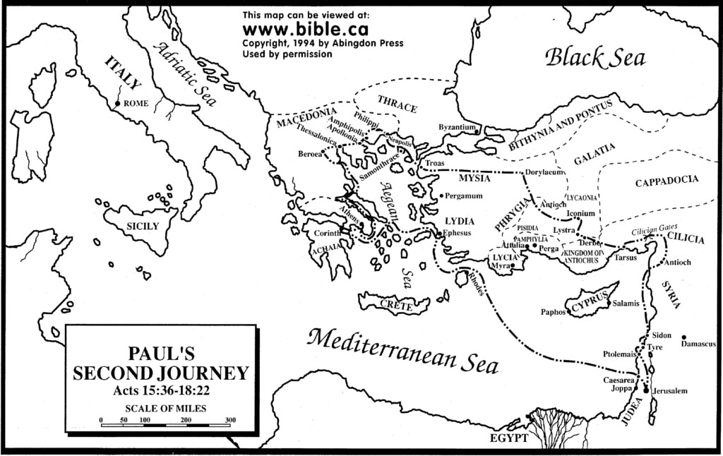 Bible Maps Paul s Second Missionary Journey Paul s Missionary 