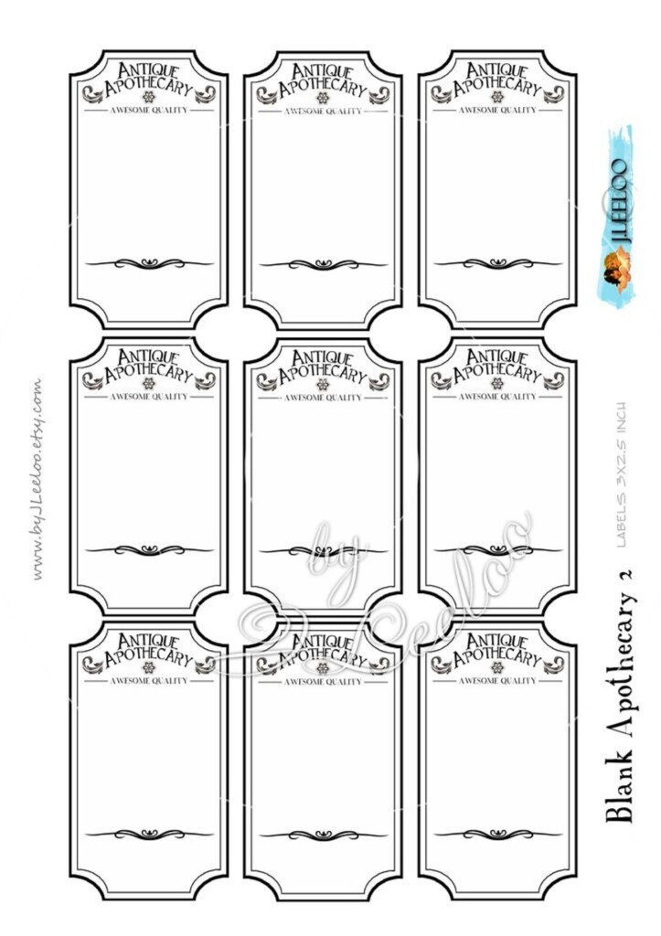 BLANK APOTHECARY Editable Printable Tags Label Poison Bottle Etsy In 