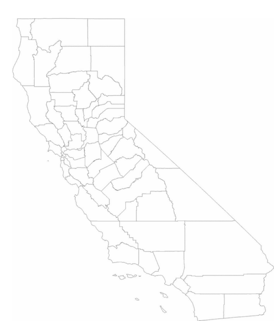 Blank California County Map Free Download