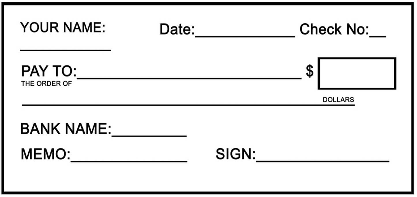 Blank Check Clipart With Regard To Fun Blank Cheque Template Best