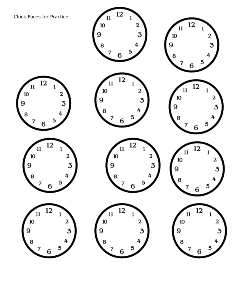 Blank Clock Face Worksheets Activity Shelter