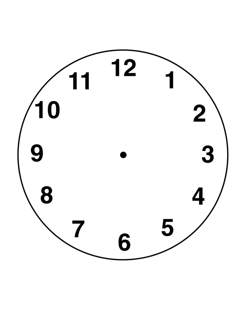 Blank Clock Faces For Exercises Clock Face Printable Blank Clock 