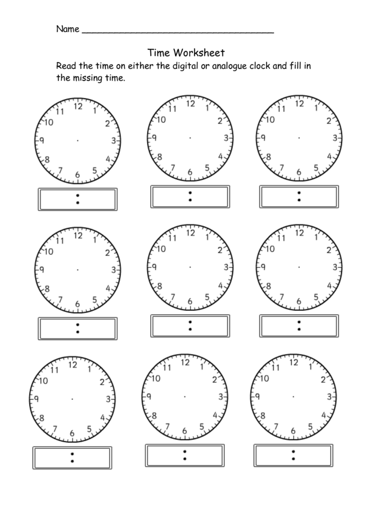 Blank Clock Worksheet To Print Time Worksheets Clock Worksheets 