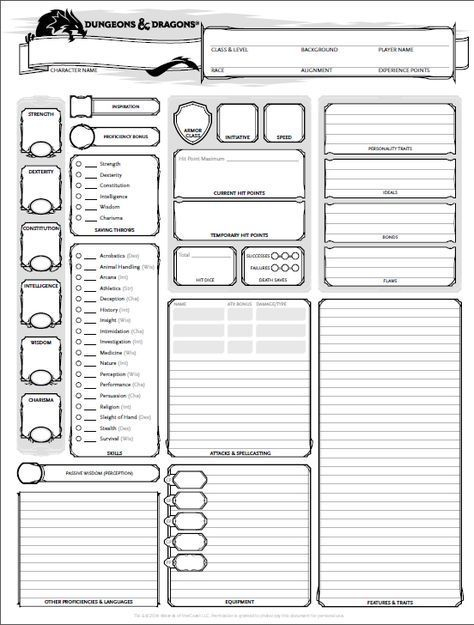 Blank D d Character Sheet Google Search Dnd Character Sheet 