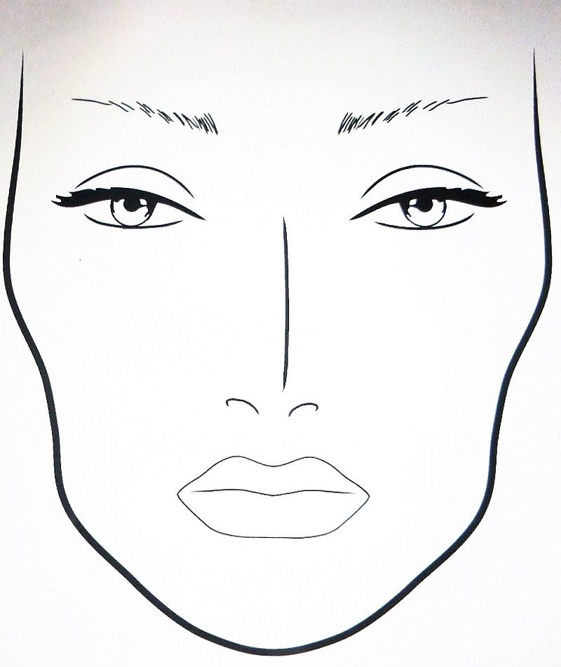 Blank Face Chart To Print Nyx Face Charts Blank Makeup Face Blank Face 