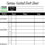 Blank Fantasy Football Draft Sheet White Gold