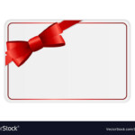 Blank Gift Card Template With Bow And Ribbon Vector Image On