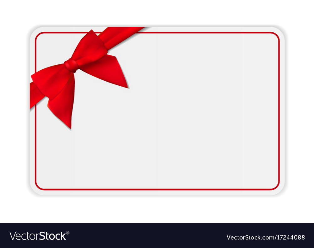 Blank Gift Card Template With Bow And Ribbon Vector Image