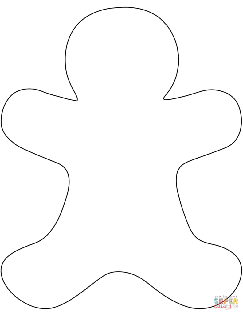 Blank Gingerbread Man Template Gingerbread Man Coloring Page Free 