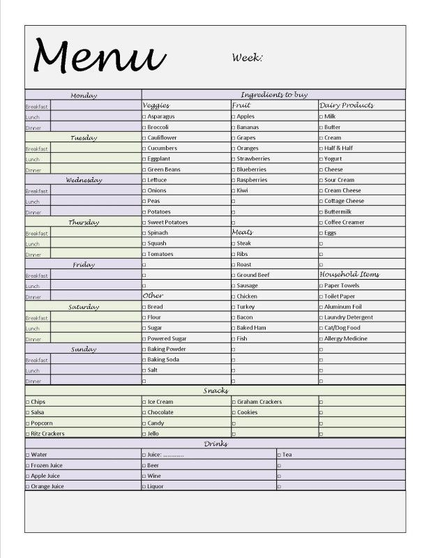 Blank Grocery Shopping List Template Unique Free Printable Blank