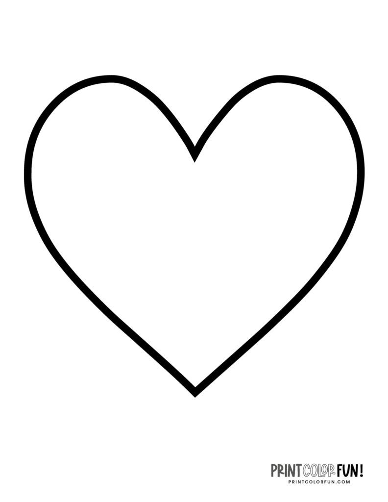 Blank Heart Shape Coloring Pages Crafty Printables Print Color Fun 