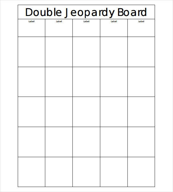 Blank Jeopardy Template Blank Templates Free Premium Templates