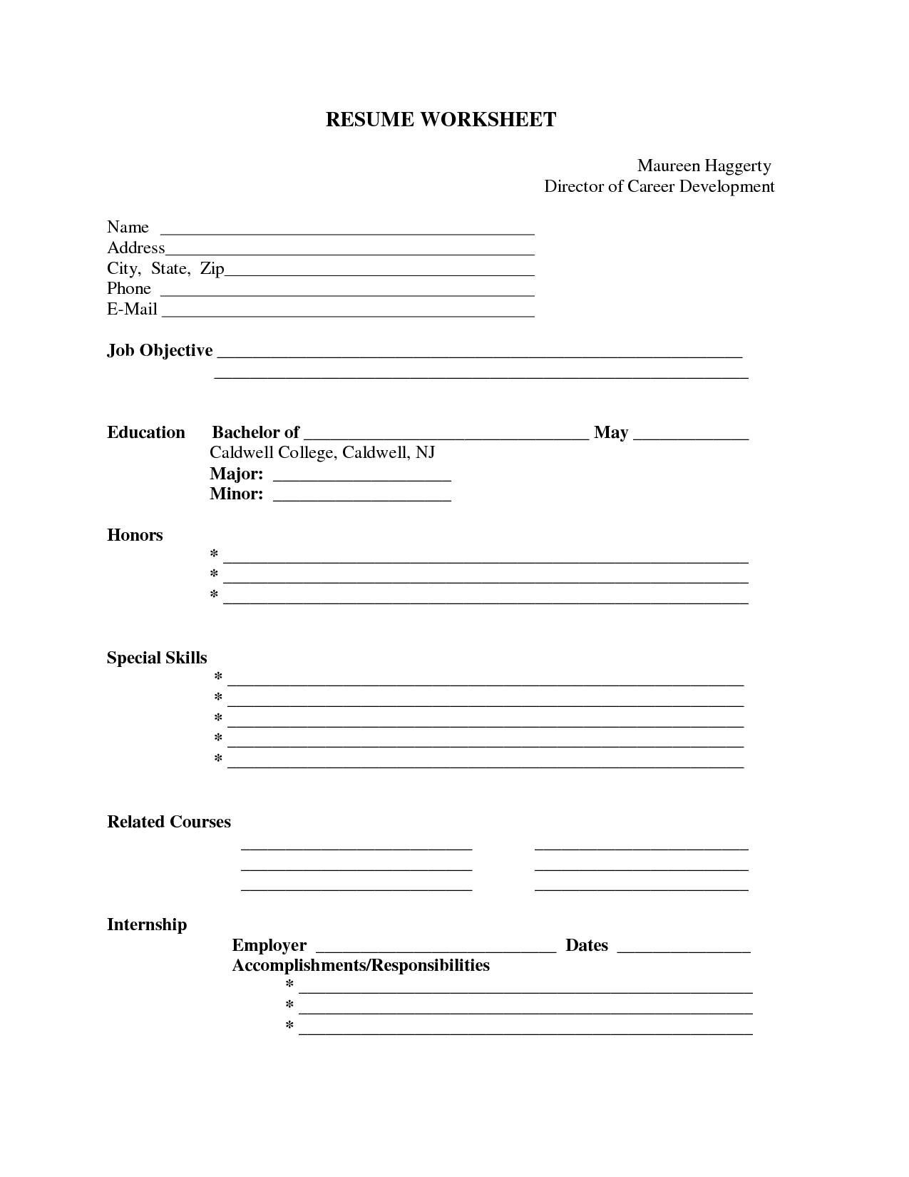 Blank Resume Form To Print Fill In The Cv Template 4 Tjfs Journal