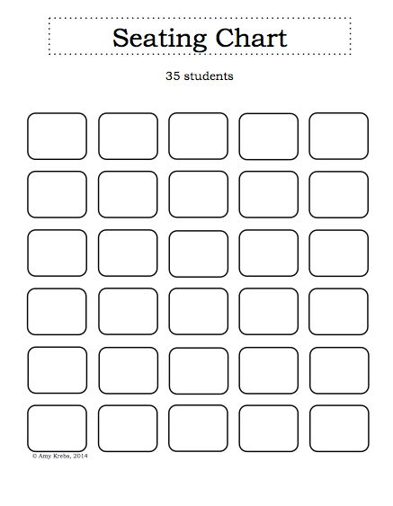 Blank Seating Chart Seating Chart Classroom Classroom Seating Chart