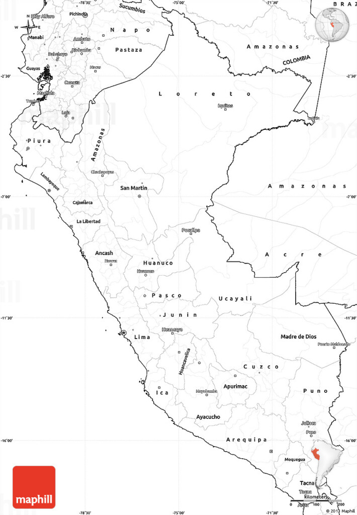Blank Simple Map Of Peru