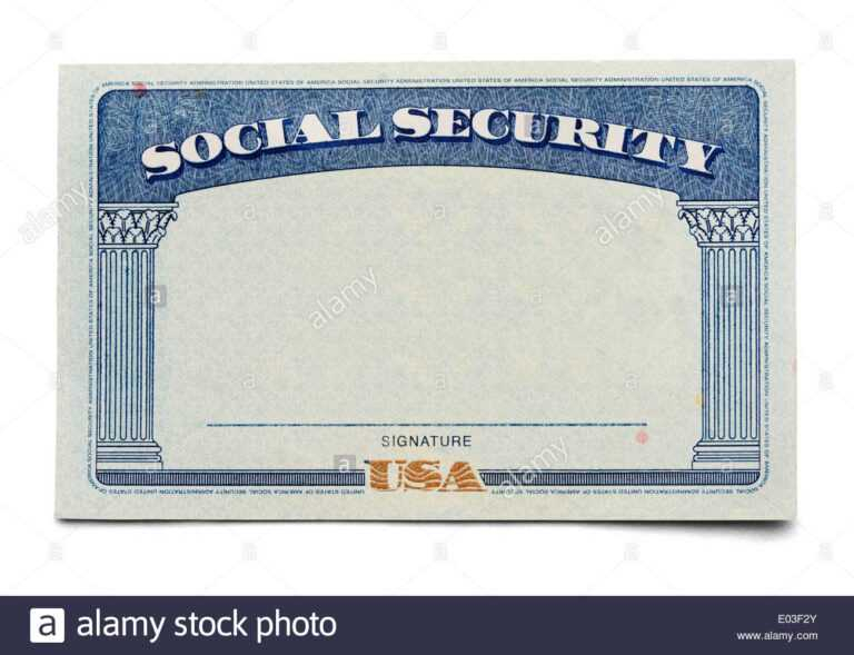 Blank Social Security Card Isolated On A White Background Within Ssn 