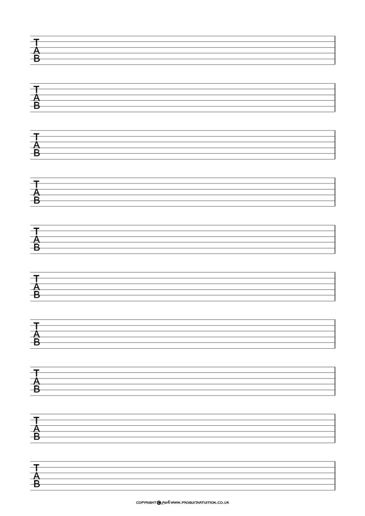 Blank Tab Sheets Guitar Tabs Blank Sheet Music Guitar Chord Sheet