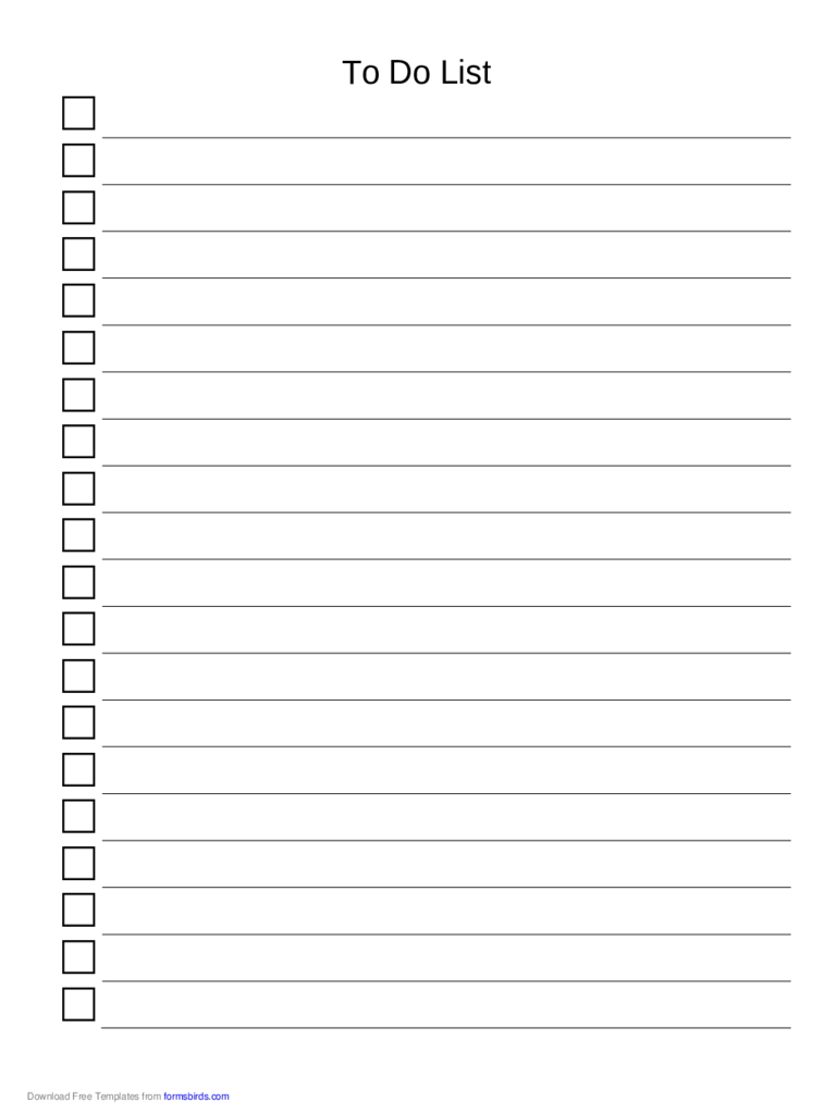 Blank To Do List Edit Fill Sign Online Handypdf