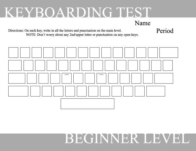Blank Typing Keyboard Worksheet Keyboarding Typing Lessons Free 