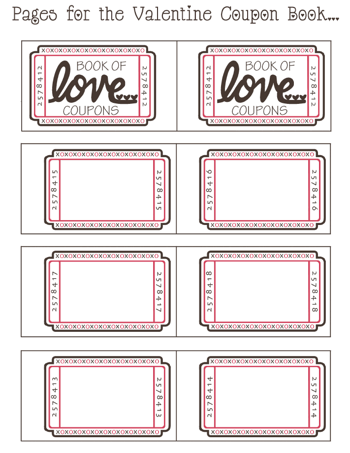 Blank Valentine Coupon Book pdf Valentines Coupon Book Coupon 