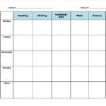 Blank Weekly Lesson Plan Template Preschool Simple Guidance For You In