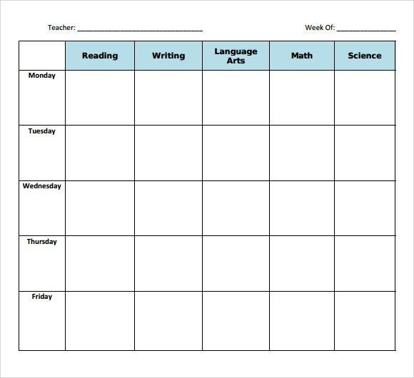 Blank Weekly Lesson Plan Template Preschool Simple Guidance For You In 