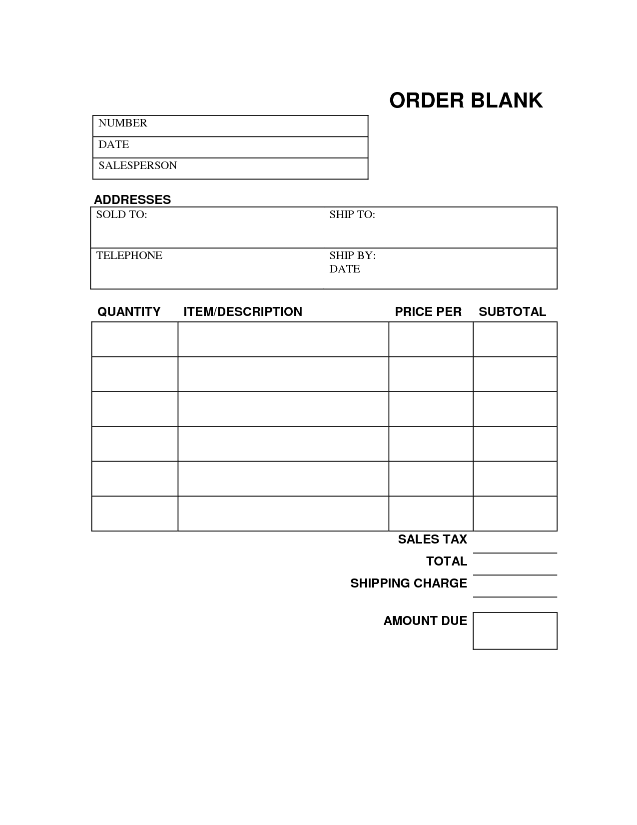 Blank Work Order Form Charlotte Clergy Coalition