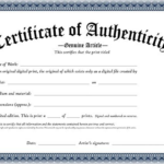 Certificate Of Authenticity Template 1 TEMPLATES EXAMPLE