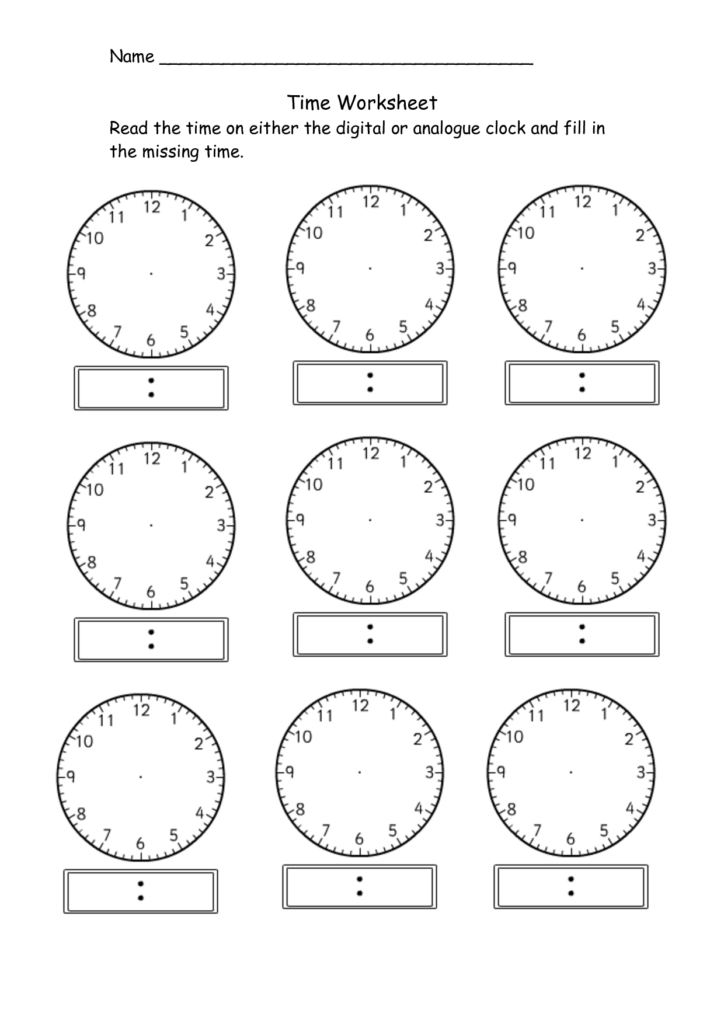 Clock Worksheet Time Worksheets Clock Worksheets Clock Template