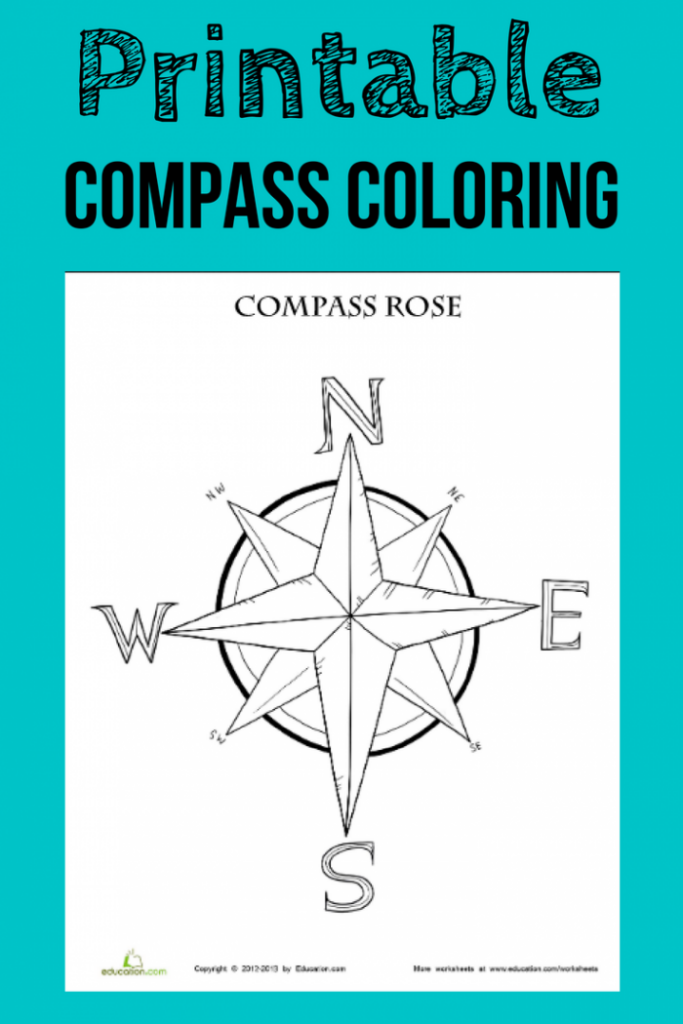 Compass Rose Coloring Page Worksheets 99Worksheets