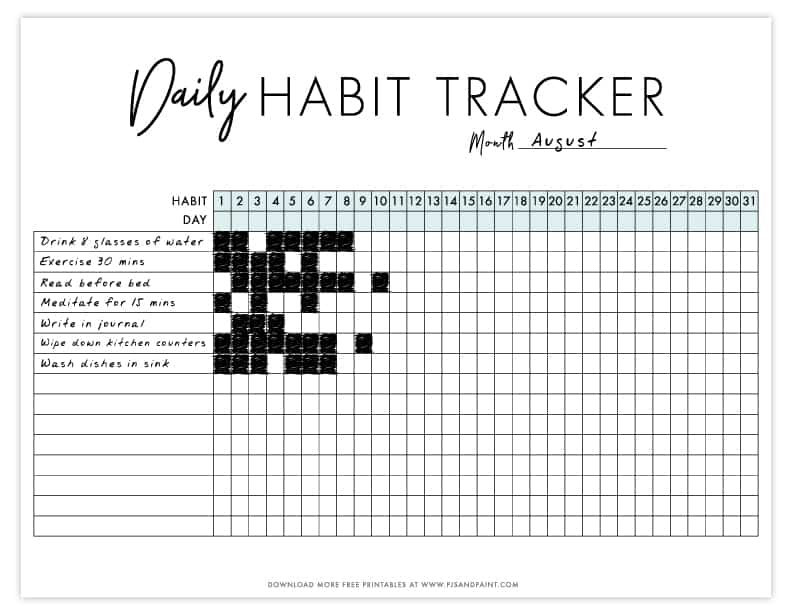 Daily Habit Tracker Free Printable Achieve Your Goals 