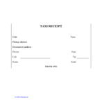 Download Blank Printable Taxi Cab Receipt Template Excel PDF RTF